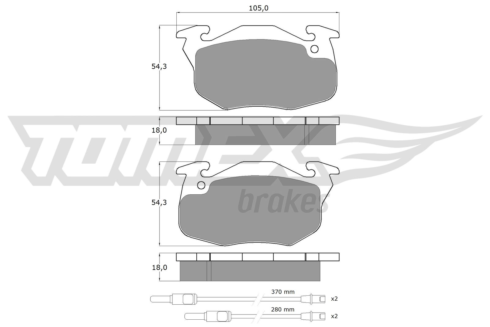 Sada brzdových platničiek kotúčovej brzdy TOMEX Brakes